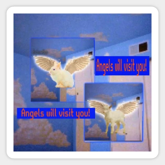 Angels will visit you - Weirdcore, internet nostalgia, dreamcore Sticker by Random Generic Shirts